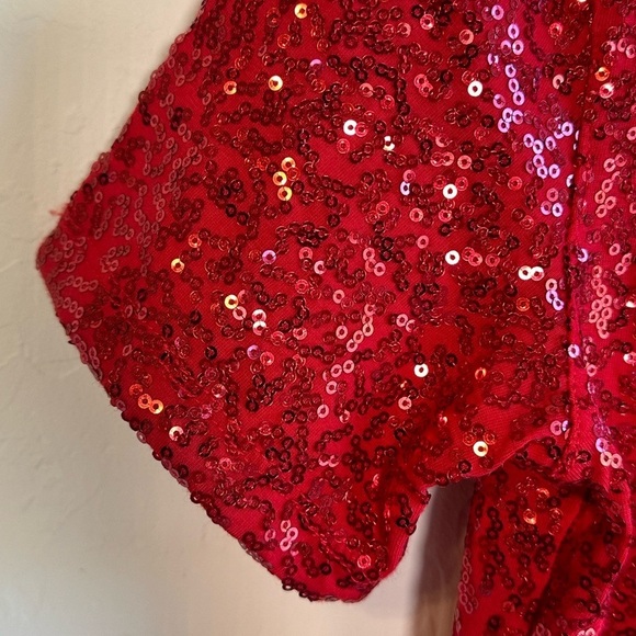 DKNY women’s XS red sequin short sleeve top. NWT - Picture 13 of 13